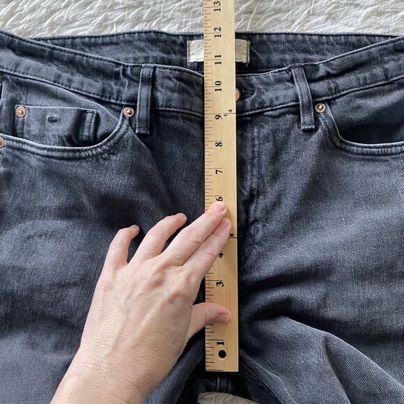 We The Free Free People Faded Black Cuffed Slim Boyfriend Jeans Size 30 Raw Hem - Picture 9 of 12